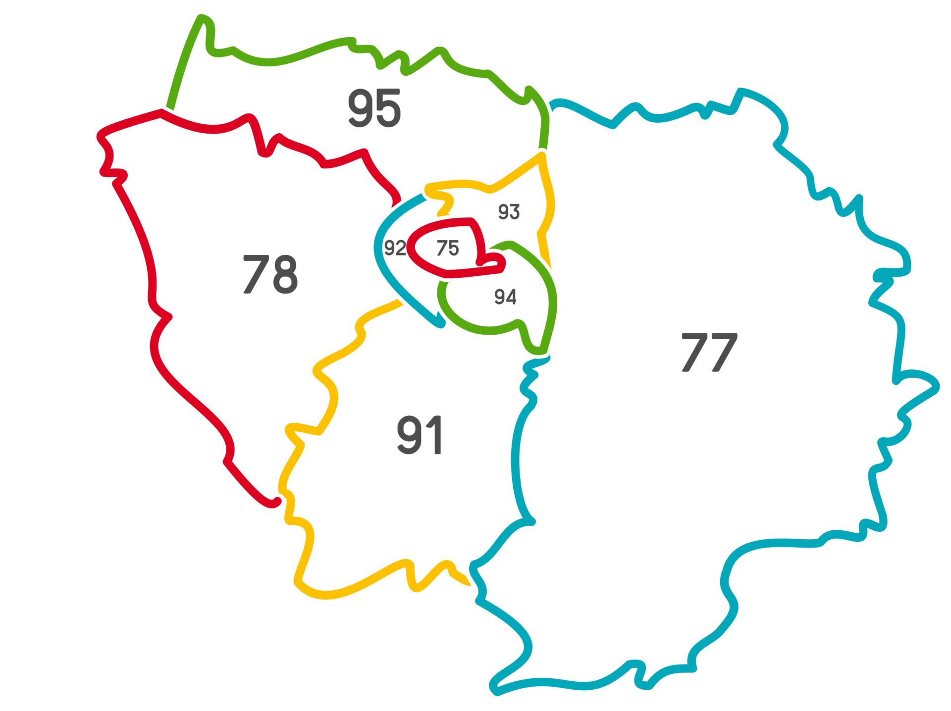 Carte ile de france 8x